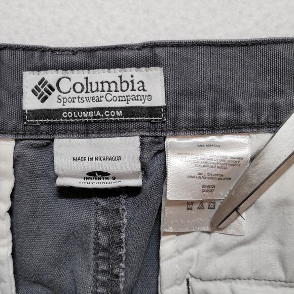Columbia Sportswear Men's Cargo Shorts Sz L 38W Dark Grey Cotton 7 Pockets Gorp - Picture 7 of 7